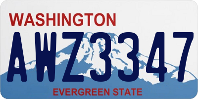 WA license plate AWZ3347