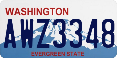 WA license plate AWZ3348