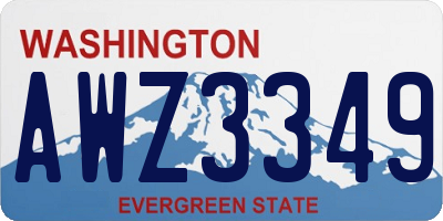 WA license plate AWZ3349