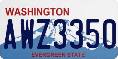 WA license plate AWZ3350