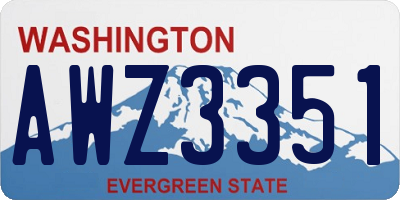 WA license plate AWZ3351