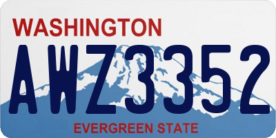WA license plate AWZ3352