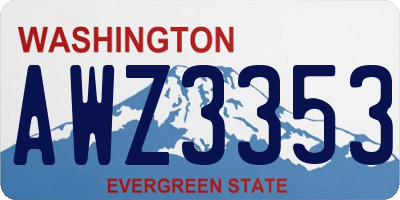 WA license plate AWZ3353
