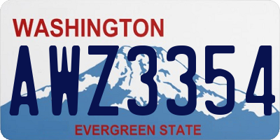 WA license plate AWZ3354