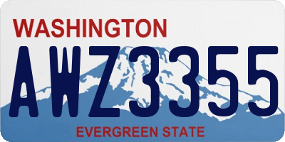 WA license plate AWZ3355