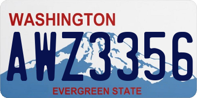 WA license plate AWZ3356