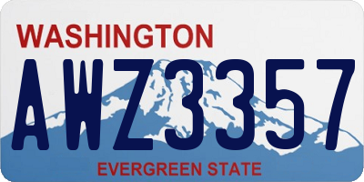 WA license plate AWZ3357