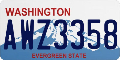 WA license plate AWZ3358