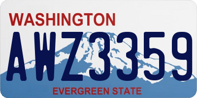 WA license plate AWZ3359
