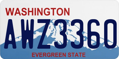 WA license plate AWZ3360