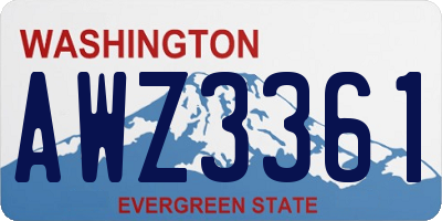 WA license plate AWZ3361