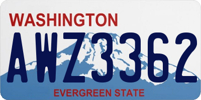 WA license plate AWZ3362