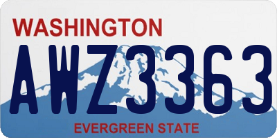 WA license plate AWZ3363