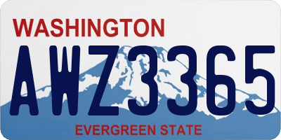 WA license plate AWZ3365