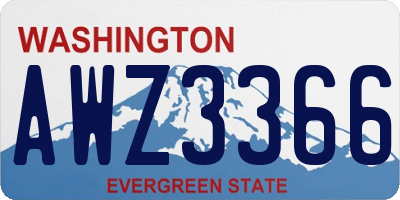 WA license plate AWZ3366