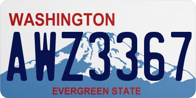 WA license plate AWZ3367