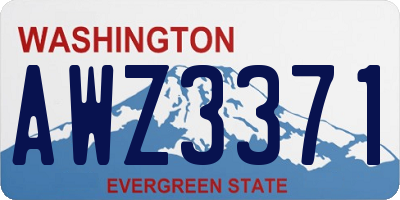 WA license plate AWZ3371