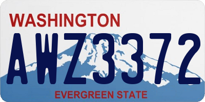 WA license plate AWZ3372