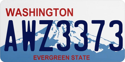 WA license plate AWZ3373