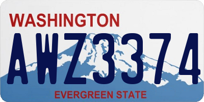 WA license plate AWZ3374