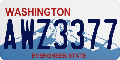 WA license plate AWZ3377