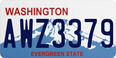 WA license plate AWZ3379