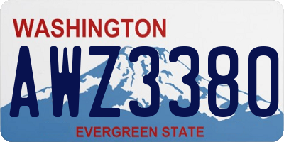 WA license plate AWZ3380