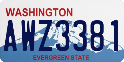WA license plate AWZ3381