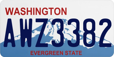WA license plate AWZ3382