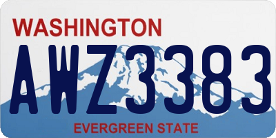 WA license plate AWZ3383
