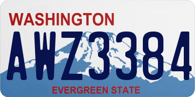 WA license plate AWZ3384