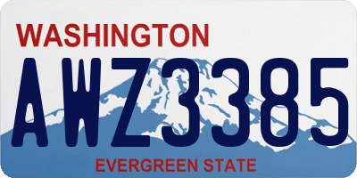 WA license plate AWZ3385