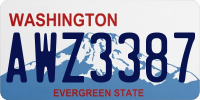 WA license plate AWZ3387