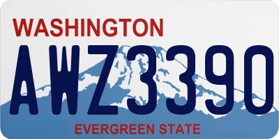 WA license plate AWZ3390