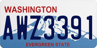WA license plate AWZ3391
