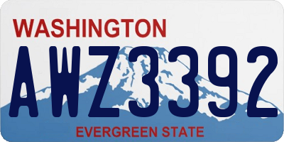 WA license plate AWZ3392