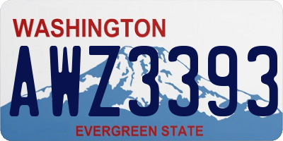 WA license plate AWZ3393