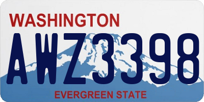 WA license plate AWZ3398