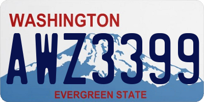 WA license plate AWZ3399