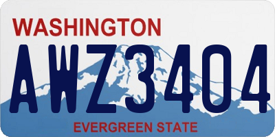 WA license plate AWZ3404