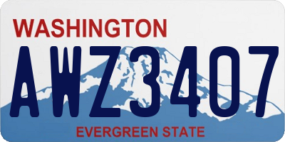 WA license plate AWZ3407