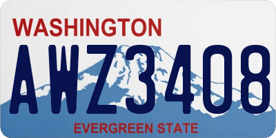 WA license plate AWZ3408