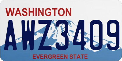 WA license plate AWZ3409
