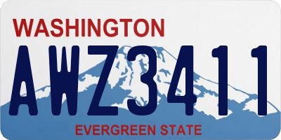 WA license plate AWZ3411