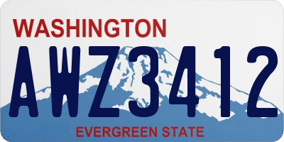 WA license plate AWZ3412