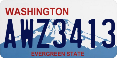 WA license plate AWZ3413
