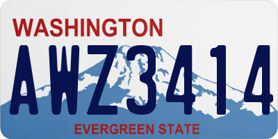 WA license plate AWZ3414