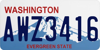 WA license plate AWZ3416