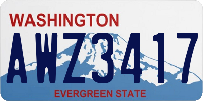 WA license plate AWZ3417
