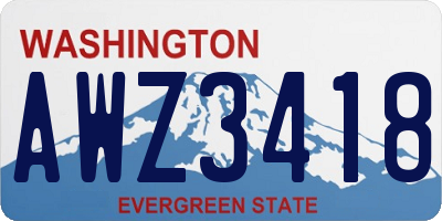 WA license plate AWZ3418